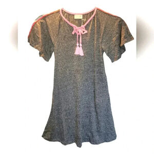 NWT Miki Miette Girl's Gray and Pink T-Shirt Dress Size 14Y